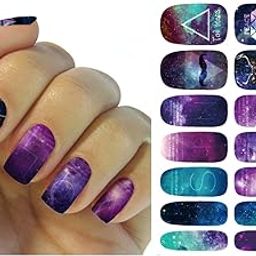 HEAVENGLOW 5pcs Nail Polish Art Sticker Full Patch Wraps DIY Nail Tip Decal Decor-image-40