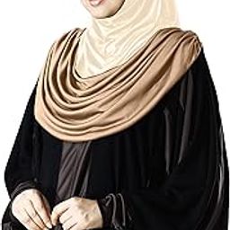 Hijab's Modest Women's Designs Stylish Dual Color Combination Polycotton Feel Good Fabric AFEEFA HIJAB-53