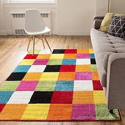 SPA Furnishing Carpets for Living Room, Bedroom and Centerpeice Carpets | Modern Floor Carpets and Rug Runner | Shaggy Carpets for Home (Multicolor 23, 2 x 3)-image-9