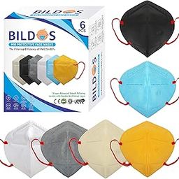 Bildos Melt Blown Fabric Reuseable N95 Mask (Multicolor, Without Valve, Pack of 6) for Unisex-image-3