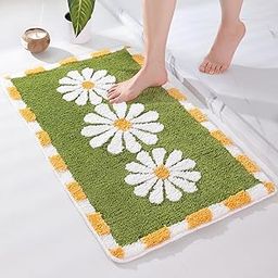 Roseate Blossom Super Soft Anti-Skid (40x60 cm) Super Absorbent Mats Microfiber 2000 GSM Mat for Bathroom/Kitchen/Door Mats for Home/Floor Mat (Green) Pack of 1-image-30