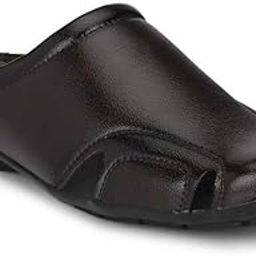 Men's Full Real Leather Extra Cushioned Mule Open Patent Shoes Athletic & Outdoor Summer Sandals 916-picture-11