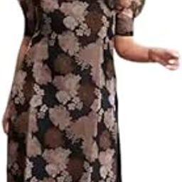 Womens Organza Printed A-Line Kurti for Women with 3/4 Sleeves and Round Neck Design for Office Wear, Festive, Casual or Traditional Outings-image-59