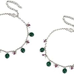 by Caratlane Feeling Sundor Oxidised Anklets in 925 Silver for women-picture-21