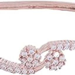 kushal's Fashion Jewellery White Rose Gold Polished Zircon Kada With Locking System |Best For Gifting, Bride, Bridemaids & Special Occasion | Zircon Kada For Women - 376247-picture-3