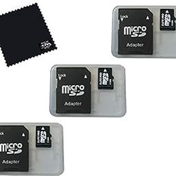 BUILT TO LAST! 3 Pack 512MB Micro SD Memory Card with SD Adapter, 512 MB Micro SD Memory Card, 3 Pack Micro SDHC TF MicroSD TransFlash Card MicroSD to SD Adapter and Microfiber Cloth-image-1