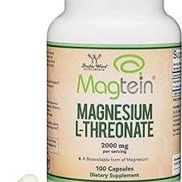 Magnesium L Threonate Capsules (Magtein) – High Absorption Supplement – Bioavailable Form for Sleep and Cognitive Function Support – 2,000 mg – 100 Capsules-image-74