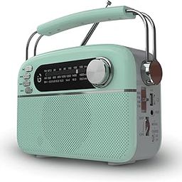 iGear Evoke Retro Modern style Radio and MP3 player with FM/AM/SW, 3 bands, Bluetooth, USB, TF/SD Card, 1200mAh rechargeable battery, Solar charger, Material ABS and Metal, Colour Pearl Blue and Silver, 1 Year Free replacement warranty.-19
