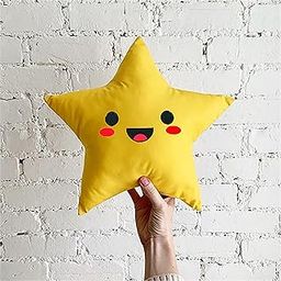 PriMaryHoMe Microfiber Star Shape Pillow for Kids/Baby/Girls/New Born/Tent (Star-Yellow) Size 15 Inches-image-60