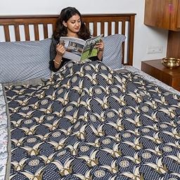 Saagar Tex 100% Cotton Blanket Single Bed | Dohar Blankets for Winter | AC Blanket for Winter | Solapur Chaddar Cotton Blanket | Single Blanket for Summer | Size: 60"x90" | Pack of 1 | Colour: Multi-image-47