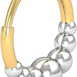 14K/18K Yellow Gold Beads Nose Ring for Women (Piercing - Required, Closure - Clicker, Inner Diameter - 6 mm)-picture-48