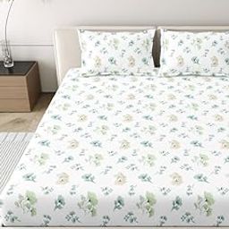 Mafatlal 100% Cotton King Size Bedsheet (108x108 inches) | 186 TC | Spring Delight Floral Prints | Soft, Breathable, All-Season Bedsheet with 2 Pillow Covers-image-46