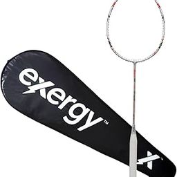 Exergy Katana Strung Badminton Racket - Japanese Graphite, Flexible Shaft, 82g, 32lbs String Tension, G6 Grip Size, Pre-Strung Racquet with Full Cover - Ideal for Intermediate Players, Silver-image-90