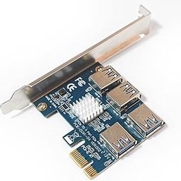 PCI Express Multiplier Riser Card, PCIe 1 to 4 PCI-Express 16X Slots Riser Card PCI-E 1X to External 4 PCI-e USB 3.0 Adapter Multiplier Card for Bitcoin Mining Device-14
