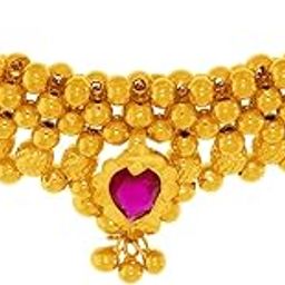 Women 22Kt Gold Necklace, Bis Hallmark Necklace Pure Gold, Bridal Jewellery Set For Wedding, Gold Choker, Traditional Golden Sets, Gnkd22110183-image-47