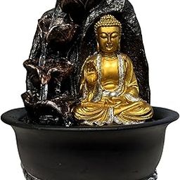 Buddha Idol Water Fountain with LED Lights, Resin Zen Garden Sculpture, Indoor Fountain-image-41