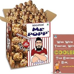 BOGATCHI Mr.POPP's Dark Chocolate Popcorn, 100% Crunchy Handcrafted Gourmet Popcorn Snacks | NO Microwave Needed | Best Movie / TV Time Snack, Best Rakhi Gift , 250g + Free Happy Rakhi Greeting Card-image-55