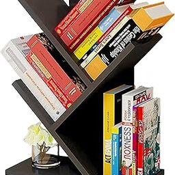 Godferyxin Tree Bookshelf, 3-Tier Wood Small Bookshelf and Mini Bookcase for Office, Home or School Desk Book Shelf for for Displaying Books, CDs, Magazines Wood Storage Rack-17