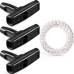 HASTHIP® Compatible with 32.8ft Trimmer Pull Cord Rope 3.5mm Nylon Cord Rope with 3Pcs T-handles Universal Replacement Trimmer Pull Cord for FS120/FS55/FS85/MS180/MS2 Model-22