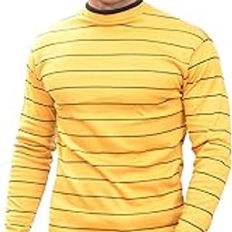 Men's Regular Fit Woolen Striped Round Neck Full Sleeves Casual T-Shirt-image-49