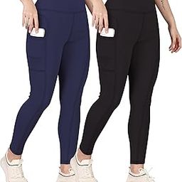 Women’s Polyester Stretchable Leggings with Solid Print High Waist Cargo Style Slim Fit and Standard Length | Activewear Tights | Gym Fitness Leggings | Daily Use Set | Pack of 2-image-123