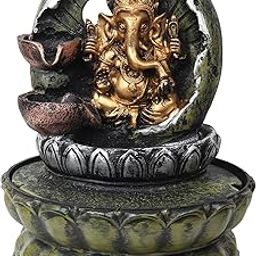 Ganesha Water Fountain with LED Light for Home Decor - Tabletop Indoor/Waterfall Fountain (Multicolor)-image-56