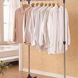 RAVIZAA Stainless Steel Single Pole Telescopic Movable Portable Clothes Rack(Silver)-image-81