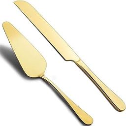 VIRADHAM 2PCS Wedding Cake Knife and Server Set – Stainless Steel Cake Cutting Set with Elegant Handles – Cake Cutter Set for Wedding, Birthday, Anniversary, and Celebrations – Silver-image-33