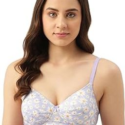 Women's Polyamide Wire Free Casual T-Shirt Padded Bra-image-5