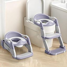 Baybee 3-in-1 Baby Potty Seat With Ladder for Kids, Baby Potty Chair Ladder Training with Splash Guard & Cushion Seat with 6 Height Adjustable | Toddler Toilet Potty Seat for Kids 1-3 Years (Purple)-image-81