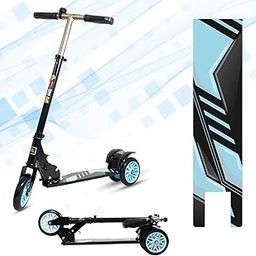 Kick Scooter for Kids 6-12 Years and Up, Light Weight for Teens/Adult with 4 Adjustment Levels, Big 200 mm Wheels Scooters with Carry Strap. (Punk Blue)-15