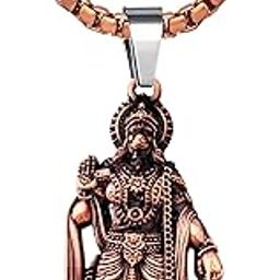 Solid Brass Hanuman Pendant Necklace With 22 Inch Box Stainless Steel Chain - Energy & Devotion-Spiritual Gift for Strength and Courage-image-81