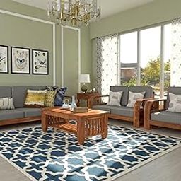 SAAMENIA FURNITURES Wooden 6 Seater Sofa Set for Living Room | Six Seater Sofa for Office & Lounge | 3+2+1 Seater Sofa Sets for Home | Sheesham Wood, Honey Finish-image-94