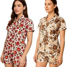 Women’s Printed Co-Ord Set Combo | Pack of Two-Piece Set - (Multicolour)-image-51