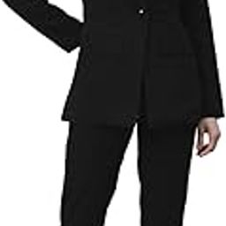 Solid Black Lapel Collared Blazer-image-59