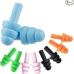 purelycart Ear Plugs Softa Gel Noise Reduction for Sleping/Medittion/Swiing Adult Child/Reusable for Travel - 5 Pairs multicolor-picture-29