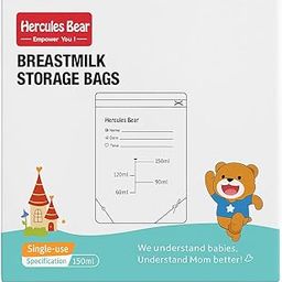 Takenick Breast Milk Storage Bags (Pack of 30) | Pre-Sterilized | Smart Temp Sensor | BPA Free | Single Use | Leak Proof Double Zip | Separate Fill & Pour Spouts | 150 ml Capacity | Marker Included (Storage Bags (30))-30