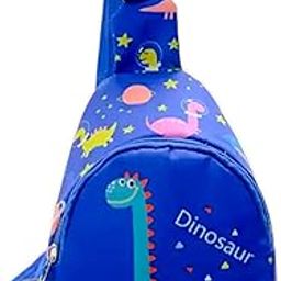 Dinosaur Crossbody Sling Bag for Boys (1 pcs) Portable Shoulder Bag with Adjustable Strap for Commuting Cartoon Travel Outdoor Activities Cycling Sling Bag, Blue-31