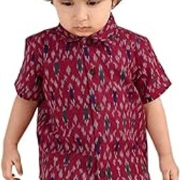 fabindia Red Cotton Ikat Shirt-picture-48