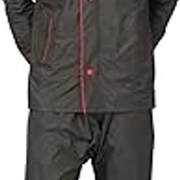 Arthur Series Men's Waterproof Polyester Double Coating Reversible Raincoat with Hood and Reflector Logo at Back. Set of Top and Bottom. Printed Plastic Pouch with Rope(Olive Green,XL)-20