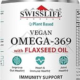 SWISSLIFE FOREVER Vegan Omega 3 6 9 (90 Capsules) for Men & Women | Flaxseed, Borage and Olive Oils | for Heart Skin, Hair Joint Mood And Muscles-10