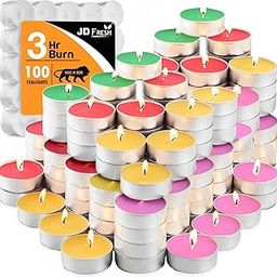 JD FRESH 100 Pieces Candles for Diwali/Tea Lights Paraffin Smokeless Candles 2-3 Hours Long Burning Time/Festivals and Religious Rituals for Diwali Decoration/Home/Weddings & Emergencies (Multicolor)-13