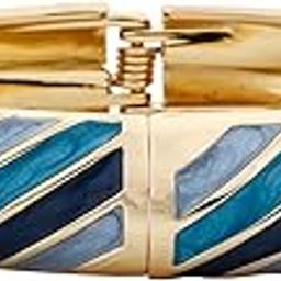 Gold Tone Enamel Bracelet for Women, Stylish Block & Stripe Bangles, Multicolor Fashion Jewelry, Stylish Kada Bangle-image-32