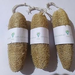 VVOS® Natural Loofah Bath Sponge with Hanging String | Eco-Friendly Bathing Set of 3 | Exfoliating and Chemical-Free-image-70