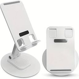 Mobile Stand Adjustable 360 Degree Phone Foldable Holder with Stand Dock Tabletop Mount for All Smartphones, Tablets,iPad, (Black,White)-image-71