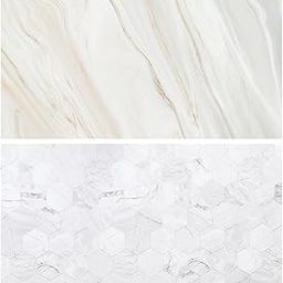 SAVIAURA 1 Sheet 2 in 1 3D Flat Lay Tabletop Double-Sided Photography Backdrop Photo Studio Flatlay Background PVC Wrinkle-Free for Small Product Shoot (Marble & Tiles Pattern)-picture-18