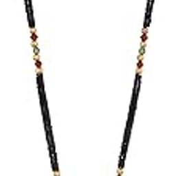 Gold Plated Charming Long Chain Black Beads Mangal Sutra Tali/Tanmaniya/Nallapusalu/Mangalsutra for Women-picture-3