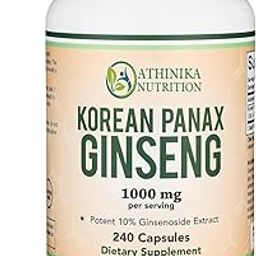 Ginseng Korean Red Ginseng Extract, Panax Ginseng 10% Ginsenosides 4 Month Supply Serving for Mood, Cognitive Function and Energy Support-image-20