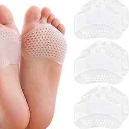 Medsuo 6 PCS Metatarsal Pads Breathable Reusable Foot Gel Pad for Women and Men Relief of Plantar Pain Soft Forefoot Pad (Clear)-image-13