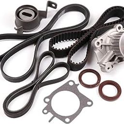 Timing Belt Kit including timing Belt water pump with gasket tensioner bearing etc,OCPTY Compatible for 2002 2003 2004 2005 2006 2007 Mitsubishi Lancer-image-52